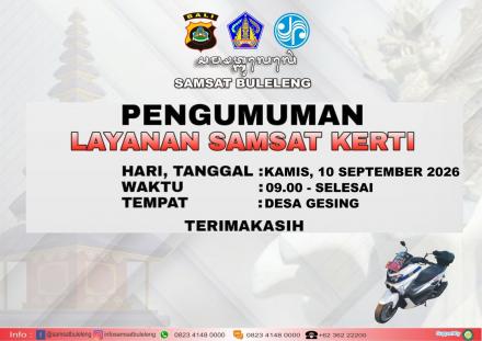 PENGUMUMAN LAYANAN SAMSAT KERTI